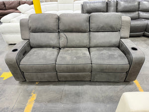 Brower Fabric Power Sofa *Damaged Electrical*