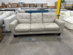 Cream Faux Leather Sofa