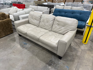 Cream Faux Leather Sofa