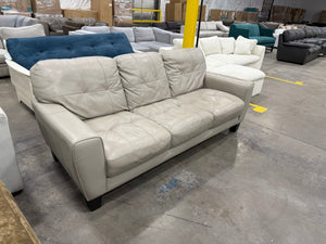 Cream Faux Leather Sofa