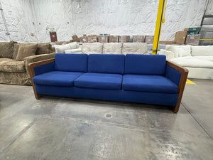 Blue Sofa w/ Wooden Supports