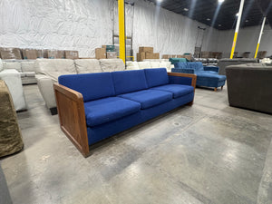 Blue Sofa w/ Wooden Supports