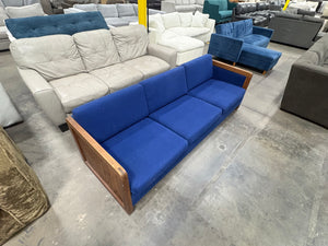 Blue Sofa w/ Wooden Supports