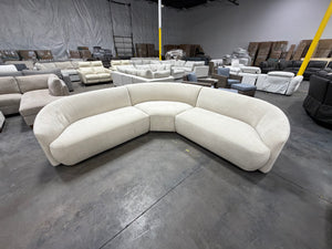 Beige 3-Piece Curved Sectional
