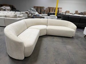 Beige 3-Piece Curved Sectional