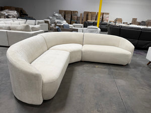 Beige 3-Piece Curved Sectional