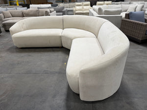 Beige 3-Piece Curved Sectional