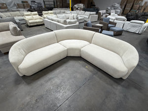 Beige 3-Piece Curved Sectional