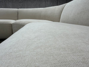 Beige 3-Piece Curved Sectional
