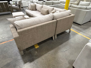 Modern Outdoor Sling 6-Piece Beige Sectional