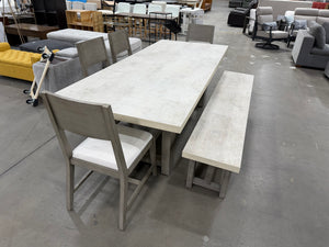 Modern 94" Table with 4 chairs and Bench