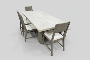 Modern 94" Table with 4 chairs and Bench