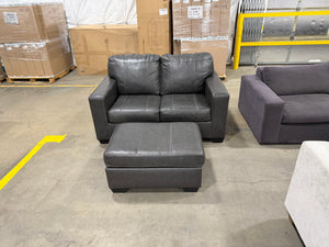 Faux Leather Loveseat with Recliner