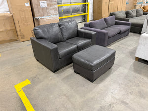Faux Leather Loveseat with Recliner