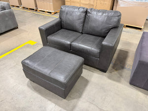 Faux Leather Loveseat with Recliner