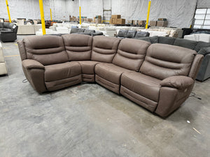 Brown Leather Recliner Sectional