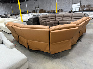 Lauretta Brown Leather Power Sectional