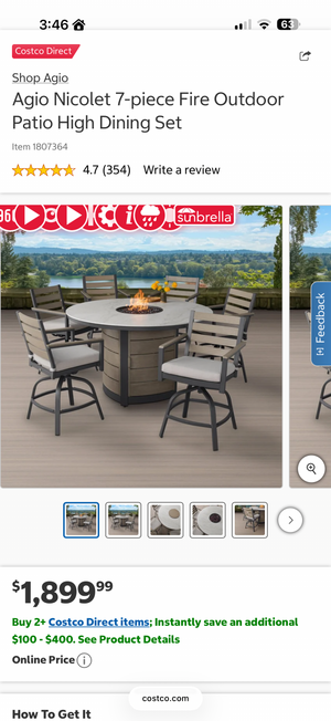 Nicolet 7-Piece High-Fire Outdoor Dining Set