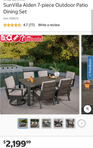 Alden 7-Piece Outdoor Patio Dining Set