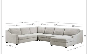 Larissa 4-piece Fabric Chaise Sectional