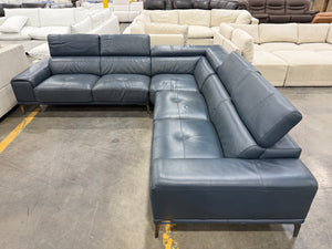 Abbyson Quinton Top Grain Leather Sectional