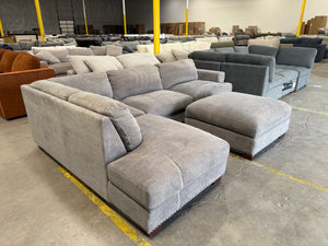 Thomasville Fabric Sectional with Ottoman