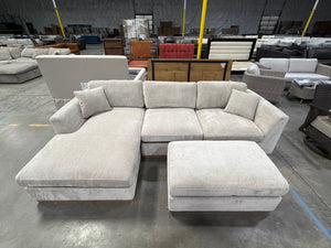 Henredon Caley Reversible Sofa Chaise with Ottoman