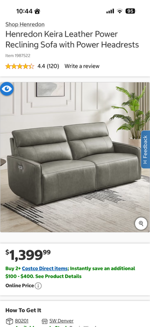 Keira Leather Power Sofa