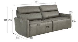 Keira Leather Power Sofa