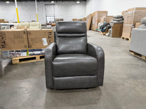 Grey Leather Glider Recliner Chair