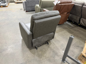 Grey Leather Glider Recliner Chair