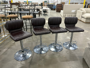 Brown Height Adjustable Barstools