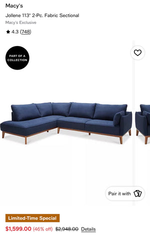Macys Jollene Sectional
