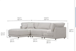Dayna 4-piece Fabric Modular Sectional