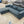 Denim Blue Chaise Sectional w/ Reversible Ottoman