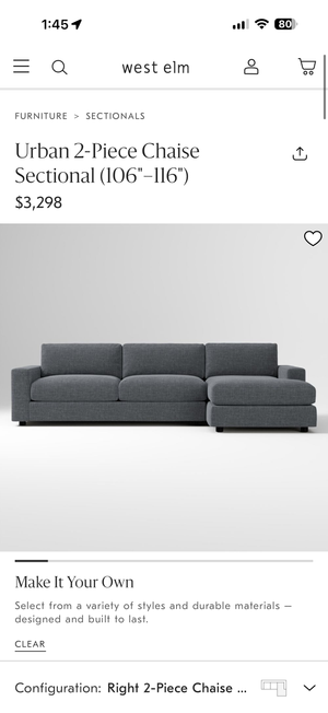 West Elm Urban Sectional