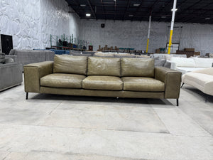 Scandinavian Designs Dean Leather Grand Sofa Olive