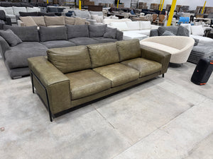 Scandinavian Designs Dean Leather Grand Sofa Olive