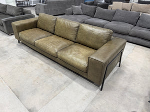 Scandinavian Designs Dean Leather Grand Sofa Olive