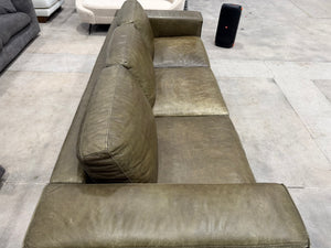 Scandinavian Designs Dean Leather Grand Sofa Olive