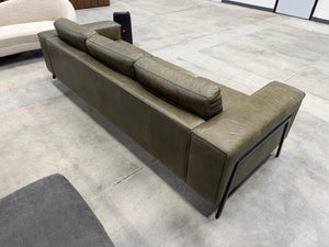 Scandinavian Designs Dean Leather Grand Sofa Olive