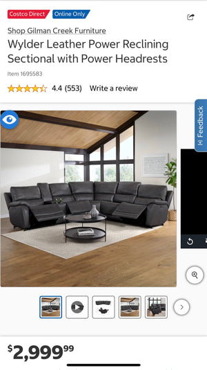 Wylder Leather Power Sectional