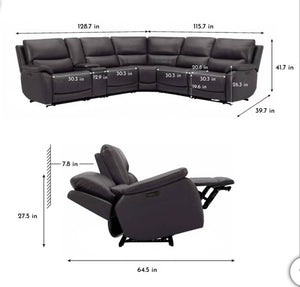 Wylder Leather Power Sectional