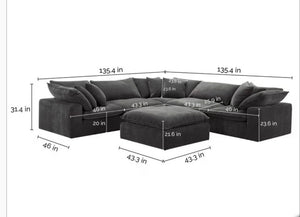 Aiden and Ivy Sereen Modular Sectional – Dark Gray
