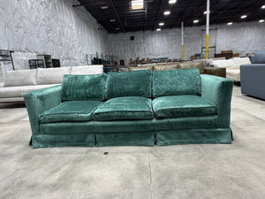 1960s Vintage Green Velvet Sofa