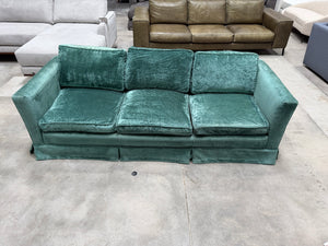 1960s Vintage Green Velvet Sofa