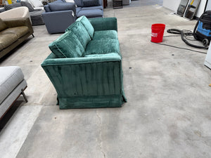 1960s Vintage Green Velvet Sofa