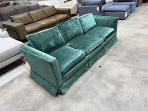 1960s Vintage Green Velvet Sofa