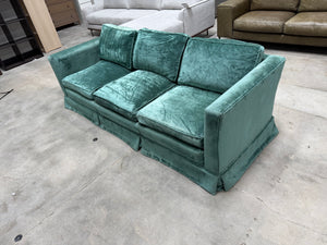 1960s Vintage Green Velvet Sofa