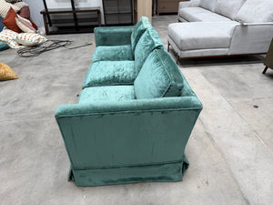 1960s Vintage Green Velvet Sofa